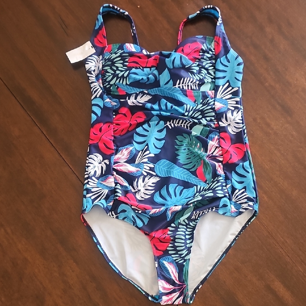 Tropical Print One-Piece Swimsuit